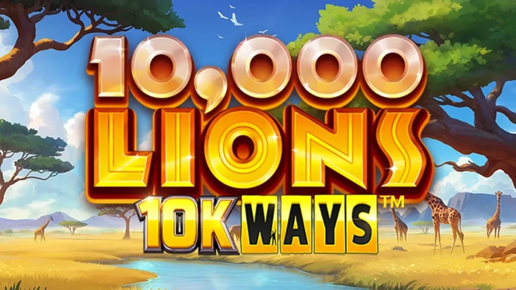 Tampilan visual slot 10,000 Lions 10K Ways yang megah